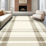 Chic Plaid Area Contemporary Beige & Taupe Weave(Beige)