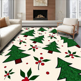 Charming Christmas Tree Patchwork with Holly Berry Accents(Beige)