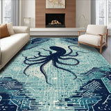 Nautical Kraken Tentacle With Oceanic Wave Design For(Blue)