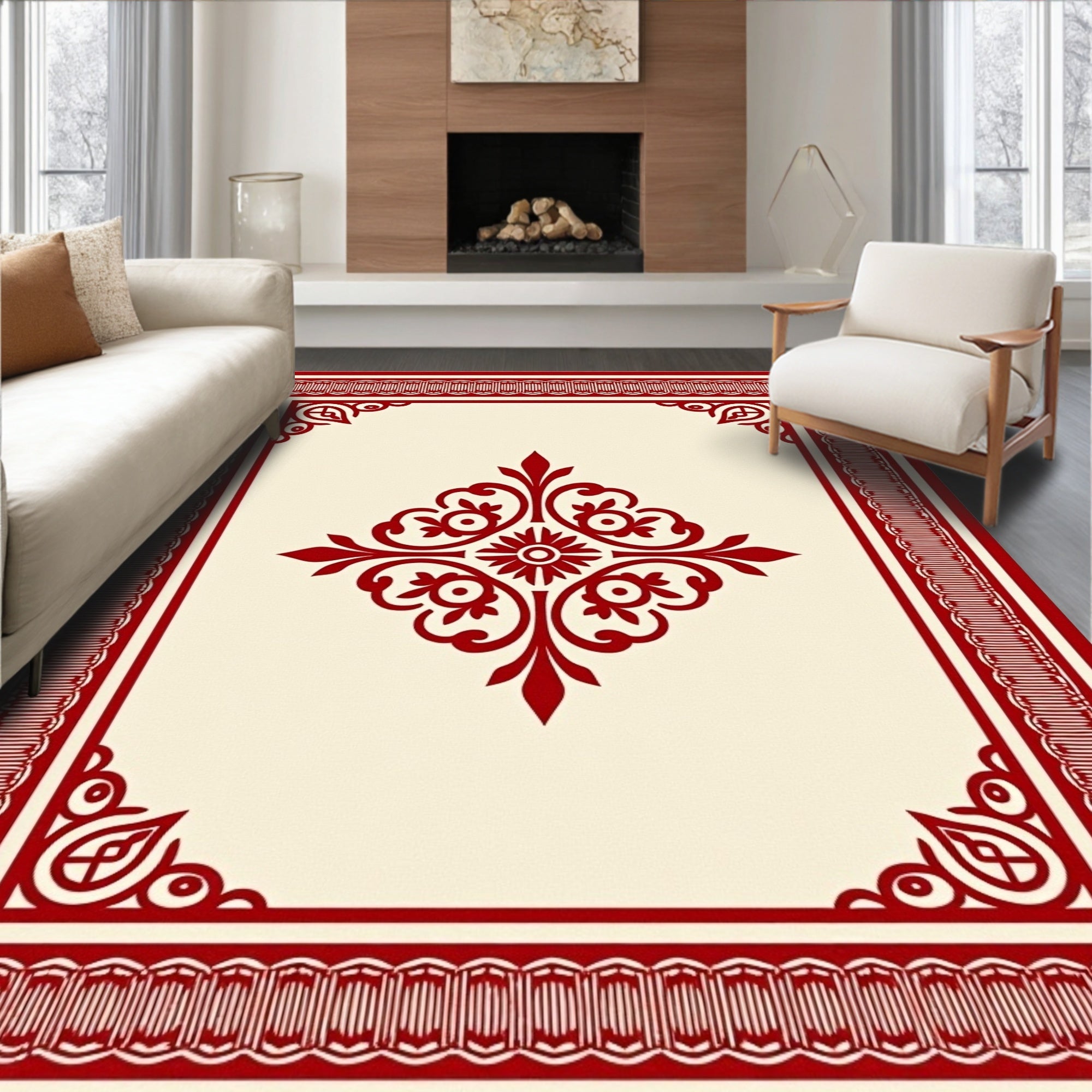 Heritage Artisan Damask Flooring Treasure (Red) - ODIKA
