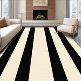 Elegant Black & Beige Stripe Area Modern Farmhouse Decor(Beige)