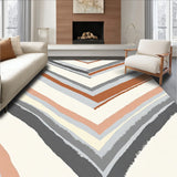 Modern Chevron Mosaic with Abstract Brushstroke Accents and Gradient(Brown)