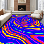 Swirled Tie Dye Spiral Shag with Vibrant Design (Blue) - ODIKA