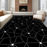Cluster Design with Interlocking Celestial Orbs and Trails (Black)