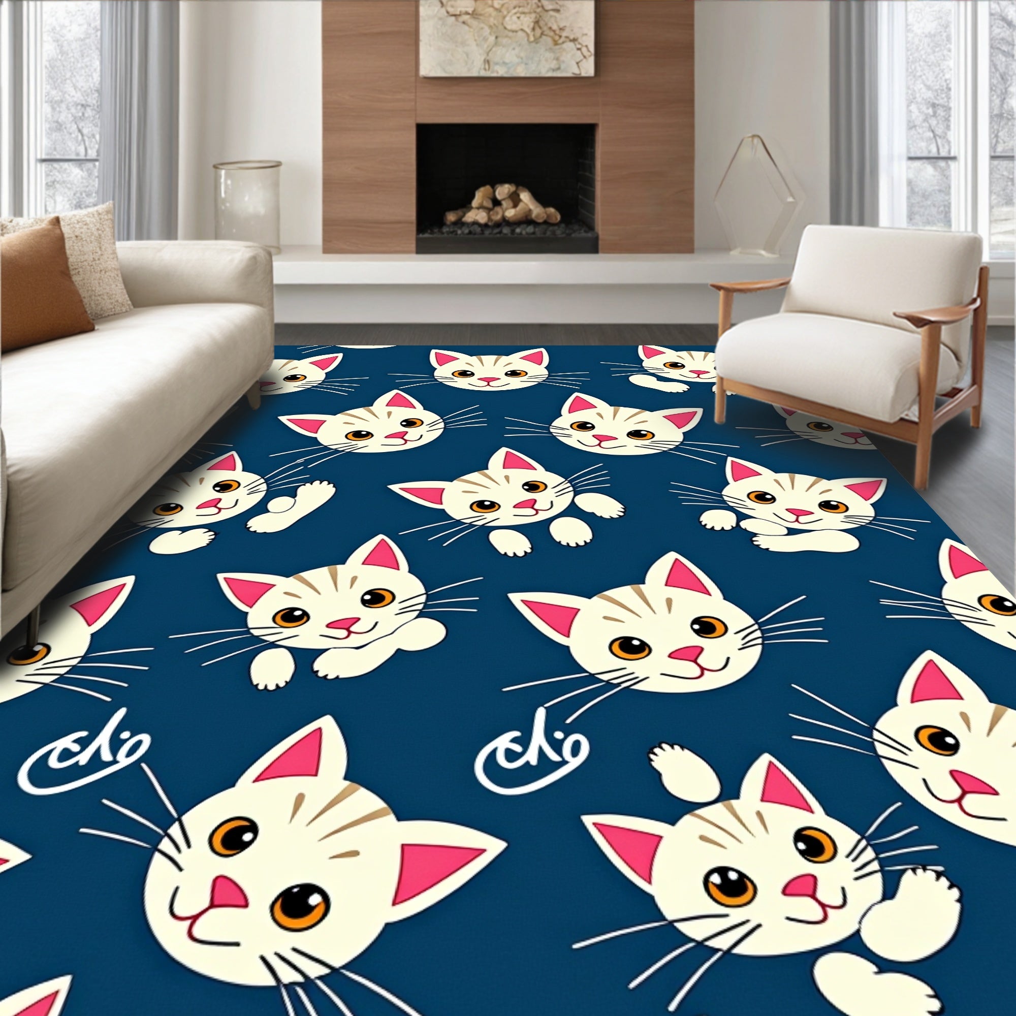 Pet Entryway with Kitten Face Guards (Blue) - ODIKA