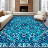 Ultra Soft Area Rug, Non Slip, Stain Resistant, Washable Area Rugs for Living Room, Bedroom, Kids Space Themed Rug(Blue)
