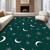 Enchanted Night Sky featuring Moons and Twinkling Stars(Green)