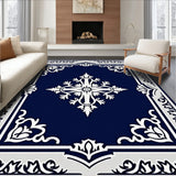 Heritage Damask Inspired Luxurious Symmetrical Transitional Motif(Blue)