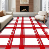 Heritage Windowpane Plaid with Festive Accent Stripes(Red)