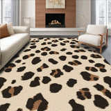 Ultra Soft Area Rug, Non Slip, Stain Resistant, Washable Area Rugs for Living Room, Bedroom, Modern Beige Leopard Print Plush Rug(Beige) - ODIKA