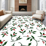 Vintage Holly Berry Vine with Botanical Christmas Wreaths(White)