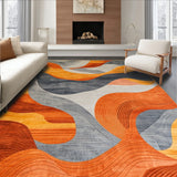 Chic Abstract in Burnt Orange and Slate Grey Design(Orange)