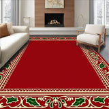 Festive Holly Berry Scrollwork with Vintage Lattice Motifs(Red)
