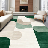Indoor Non Shedding Beige Green Modern Abstract Area(Green)