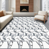 Hexagonal Honeycomb Mosaic Design Floor Covering (White)