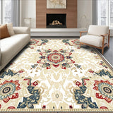 Boho Chic Showcasing Blooms and Artistic Beige Filigree(Beige)