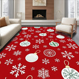 Festive Bauble Cascade with Delicate Snow Crystal Overlay Art(Red)