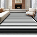 Contemporary Black & White Area Bold Stripe Design(Black)