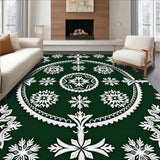 Snowflake Medallion Design Anti Slip Hallway(Green)