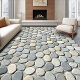 Elegant Pebble Grey Beige Bathroom Runner(Gray)