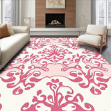 Enchanting Botanical Garden Swirl Abstract Damask Contemporary (Pink)