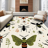 Ultra Soft Area Rug, Non Slip, Stain Resistant, Washable Area Rugs for Living Room, Bedroom, Nature-Inspired Stain-Resistant Bedroom Carpet(Ivory)