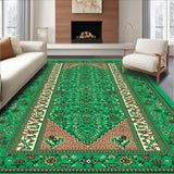 Ultra Soft Area Rug, Non Slip, Stain Resistant, Washable Area Rugs for Living Room, Bedroom, Vintage Oriental Boho(Green)