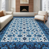 Beige Denim Abstract Geometric(Blue)