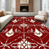 Holiday Ornament Array with Interlocking Plaid and Stylized Pine Sprigs(Red)