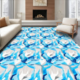 Crystal Mosaic Inspired by Interlocking Shards and Frosted Gradient Details (Blue)