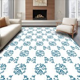 Lattice Tufted with Raised Sculptured Surface (Blue)
