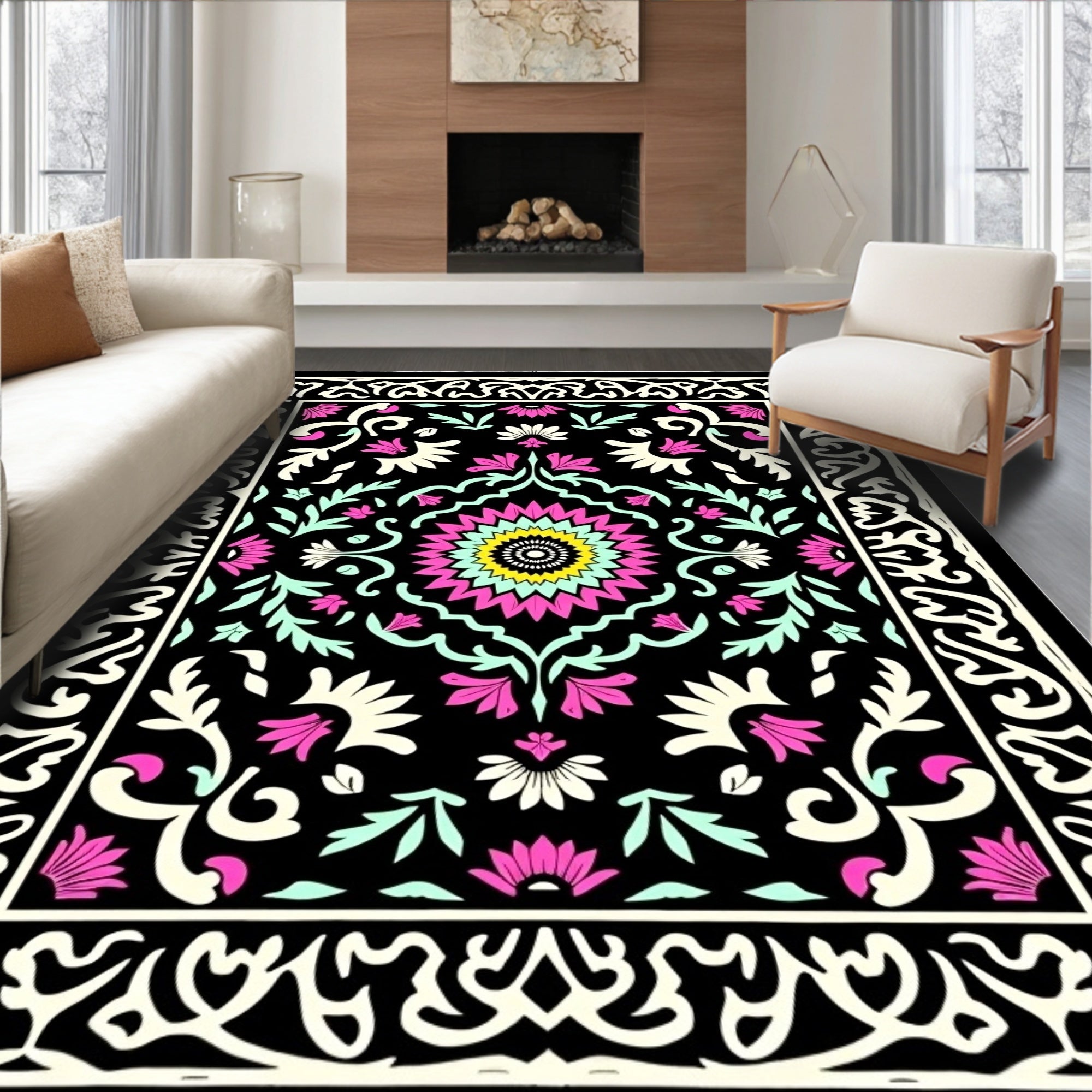 Verdant Tapestry Elaborate Intricate Detailed Exquisite (Black) - ODIKA