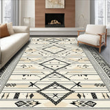 Black and Beige With Interlocking Tribal Lines(Beige)