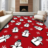 Festive Snowman Area with Holiday Motifs(Red)