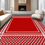 Classic Interlocking Houndstooth with Spruce Sprig Embellishments(Red)