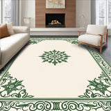Botanical Heirloom Scroll Embellished Luxurious Tapestry(Green)