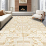 Vintage Area Indoor with Unique Geometric Designs(Beige)