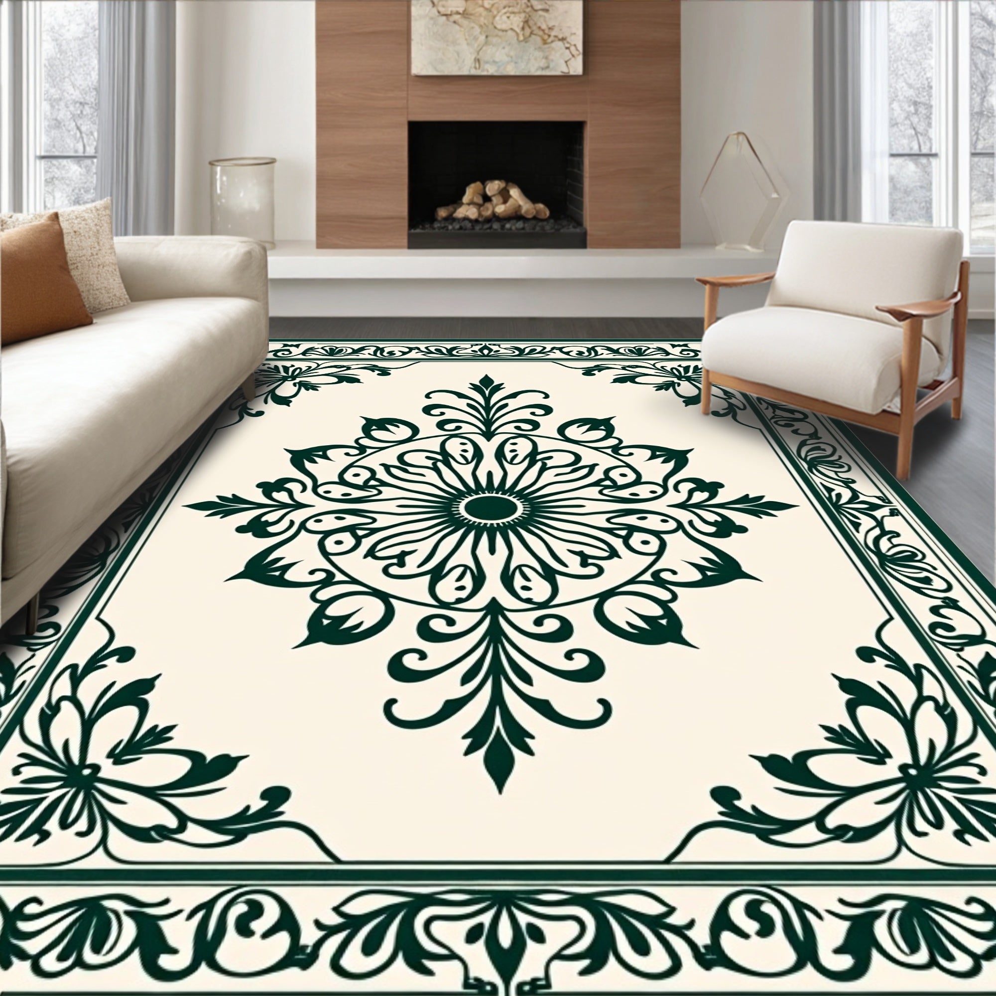 Aristocratic Baroque Weathered Blossom Tapestry (Green) - ODIKA