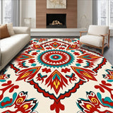 Sunburst Medallion Interlocking with Folk Art Flourishes(Red)