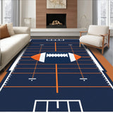 Football Field Gridiron Yard Lines Ball Design(Blue)