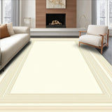 Classic Sisal Area Featuring Timeless Border and Striped Elements(Beige)