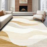 Florida Waves Luxury Area With Non Shedding Fibers For Home Elegance(Beige)
