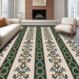 Vintage Botanical Stripe with Emerald and Amber Highlights(Beige)