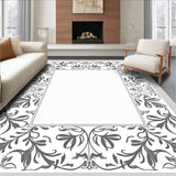 Botanical Vine Scrollwork Design with Monochrome Contrast Art Nouveau(Gray)