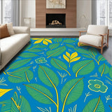 Tropical Leaf Botanical Print Nature Inspired Throw(Blue)
