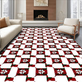 Winter Celebration Grid Tapestry(Red)