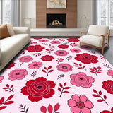 Rose Garden Botanical Floral Bloom Petal Design Floor(Pink)