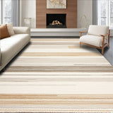 Artistic Area with Unique Textured Stripes in Earthy Beige Shades(Beige)