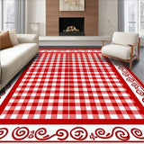 High Traffic Buffalo Check with Cane Stripe Accent Borders(Red)