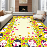 Emotions Garden Kids Area Rug for Understanding Feelings(Yellow)